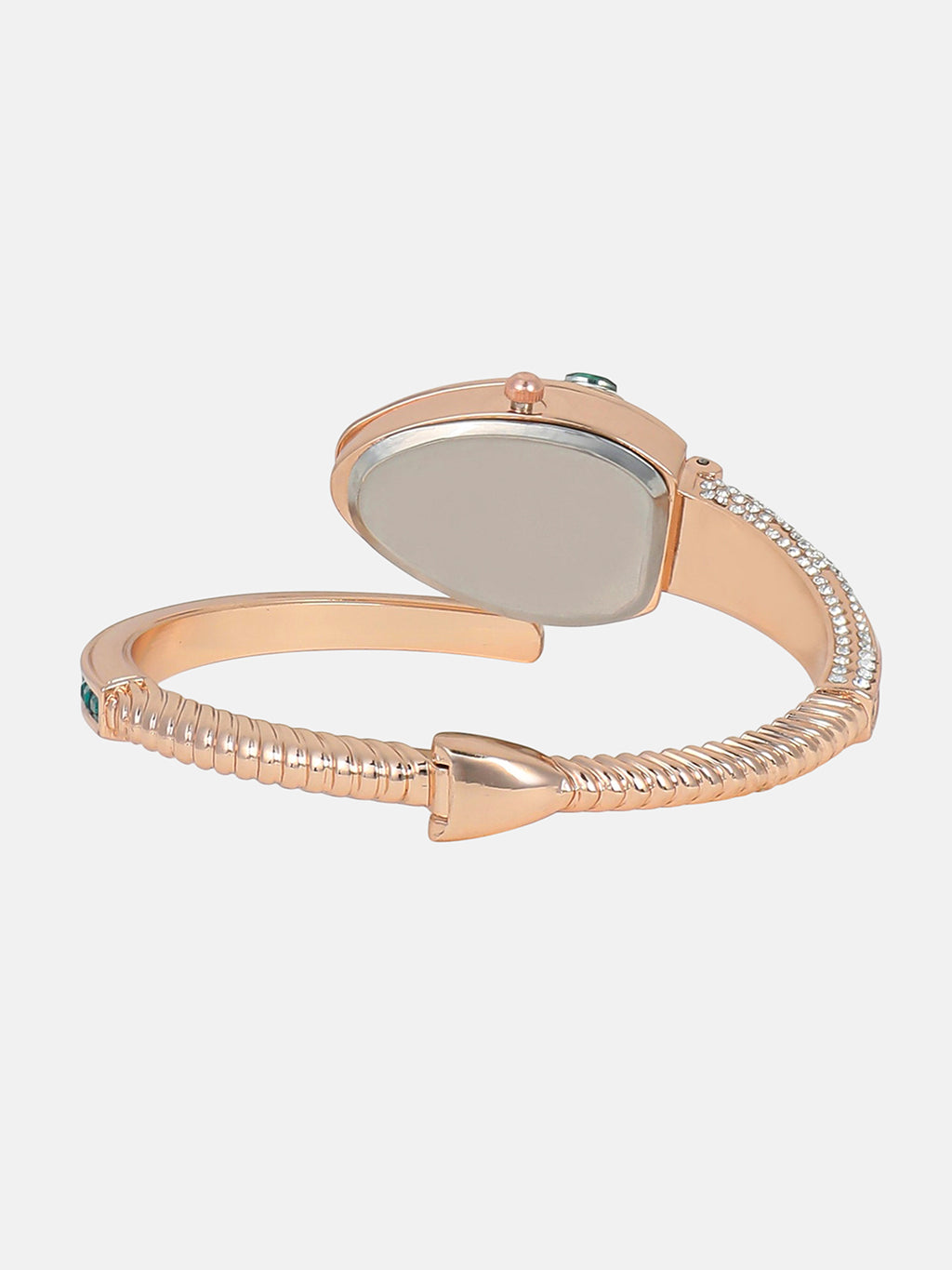 The Luxe Crystal Watch - Emerald Rose