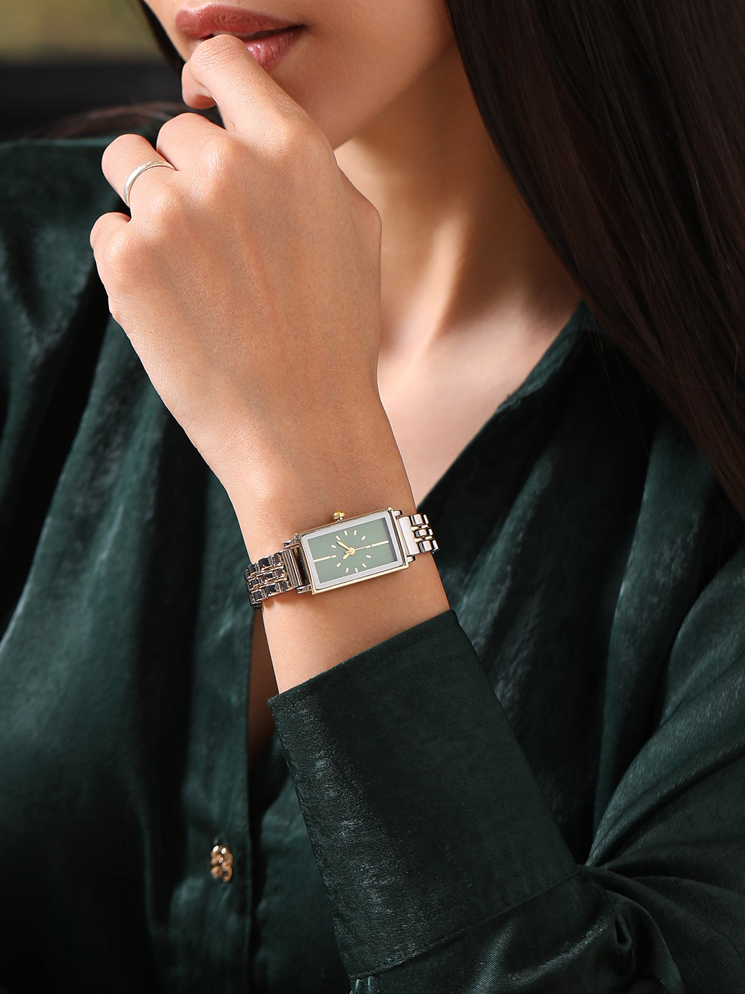 The Minimal Steel Watch - Forest Green