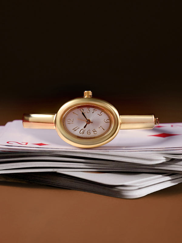 The Ivory Halo Watch - Champagne Gold
