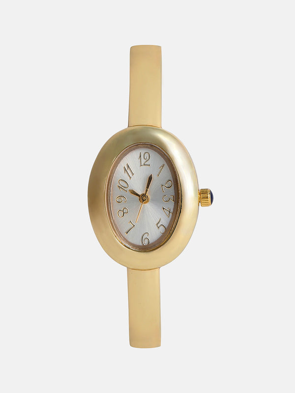 The Ivory Halo Watch - Champagne Gold