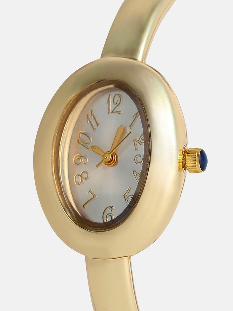 The Ivory Halo Watch - Champagne Gold
