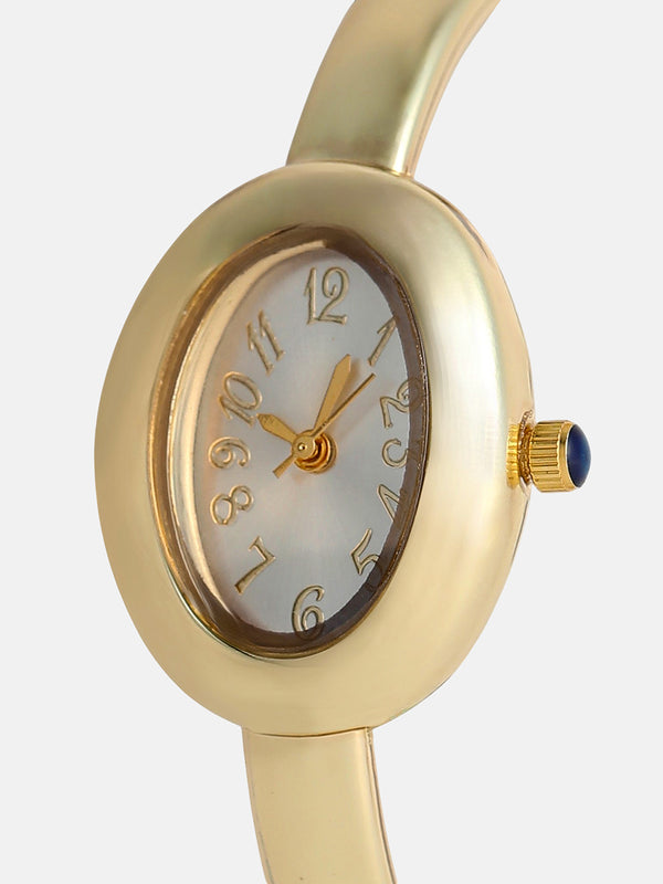The Ivory Halo Watch - Champagne Gold