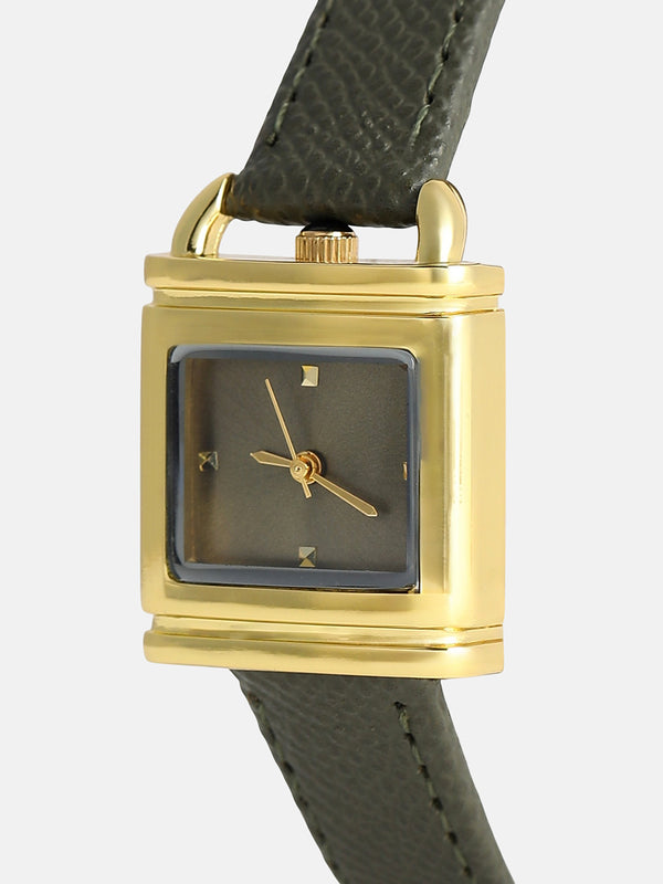 The Vintage Square Watch - Cocoa Brown