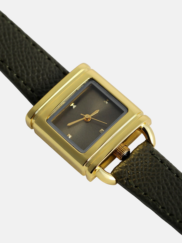 The Vintage Square Watch - Cocoa Brown