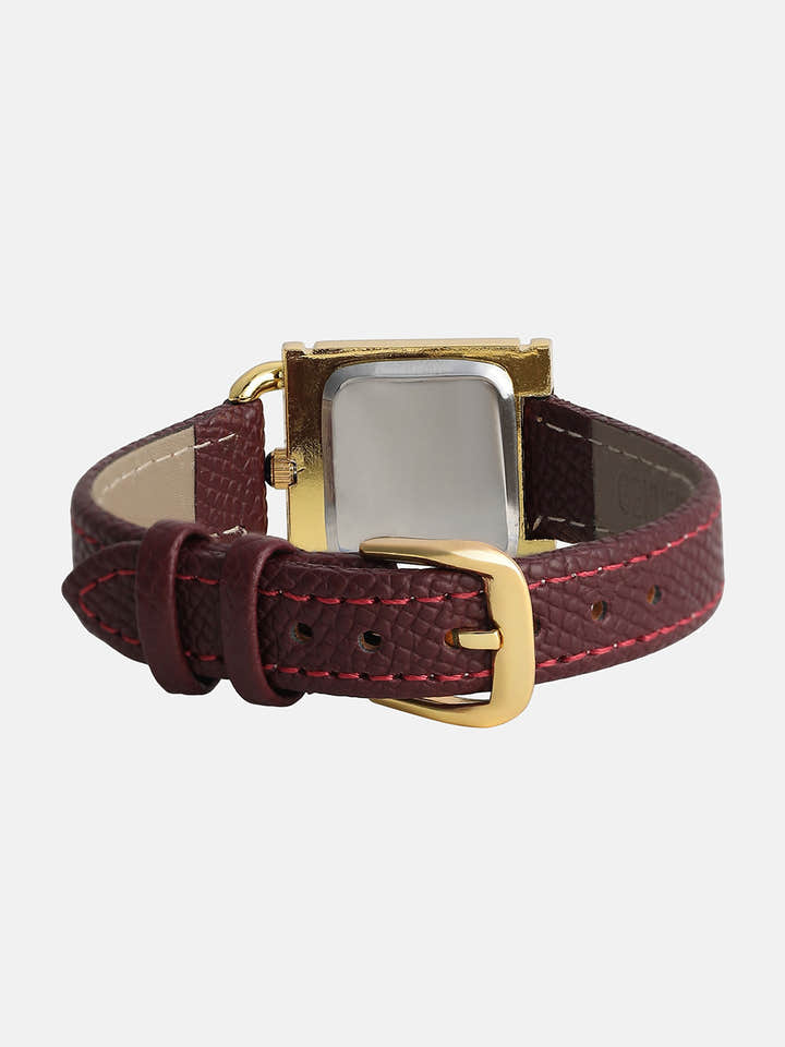 The Vintage Square Watch - Crimson Red
