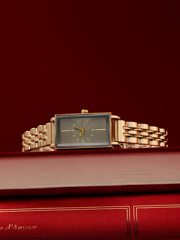 The Minimal Rectangle Watch - Champagne Gold