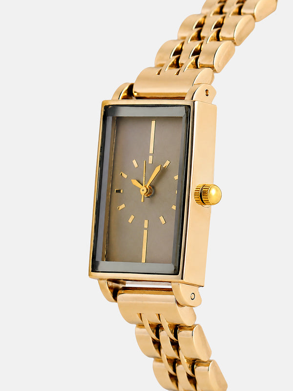 The Minimal Rectangle Watch - Champagne Gold