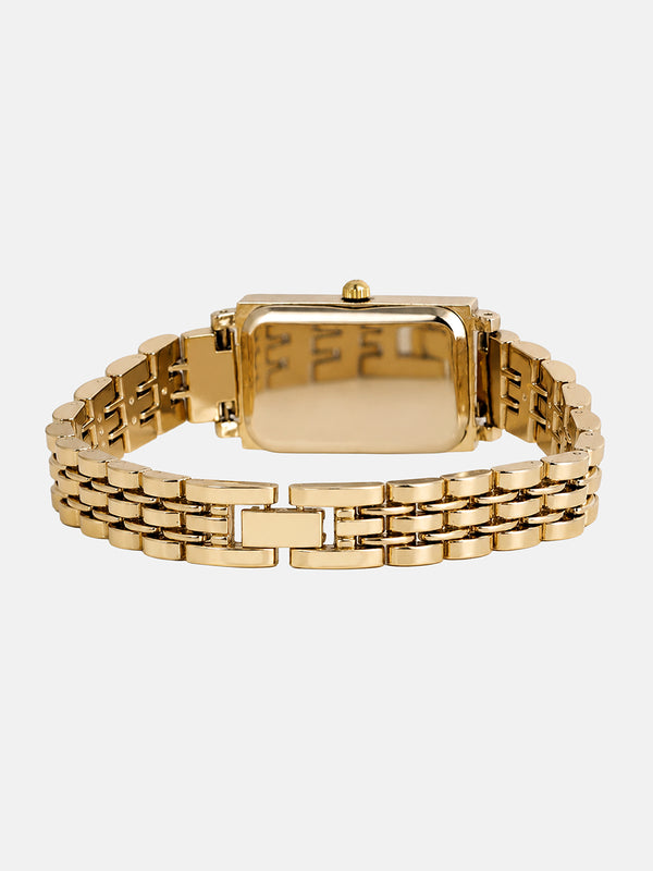 The Minimal Rectangle Watch - Champagne Gold