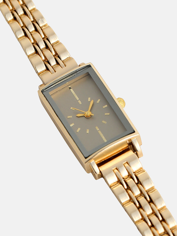 The Minimal Rectangle Watch - Champagne Gold