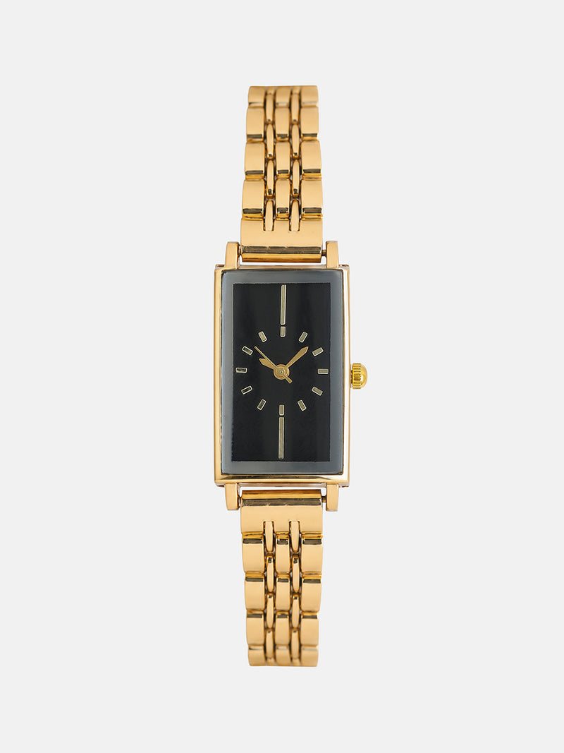 The Minimal Rectangle Watch - Midnight Gold