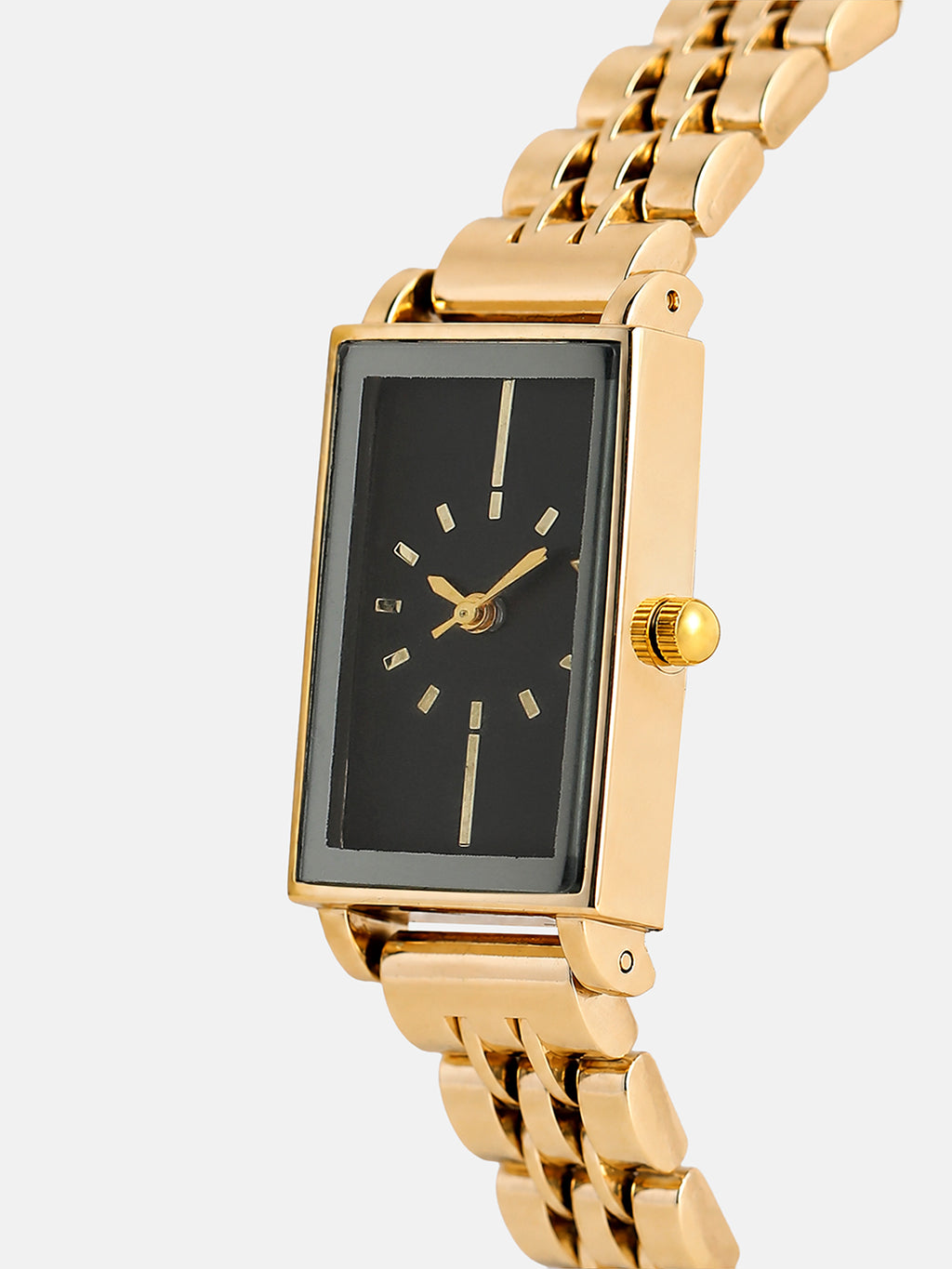 The Minimal Rectangle Watch - Midnight Gold