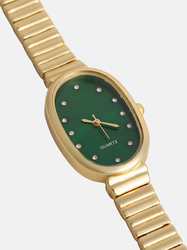 The Emerald Oval Watch - Royal Gold