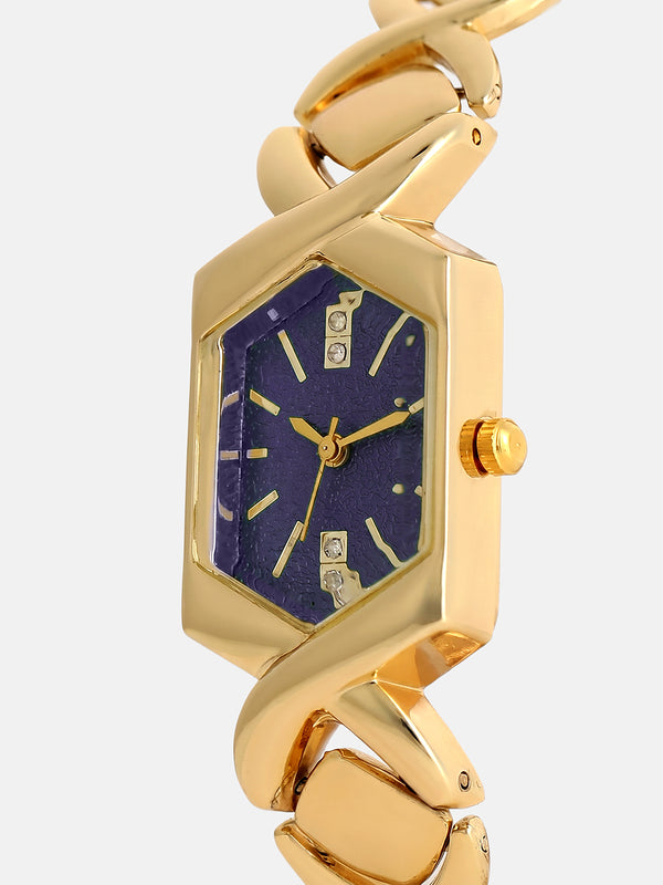 The Emerald Geometry Watch - Vintage Gold