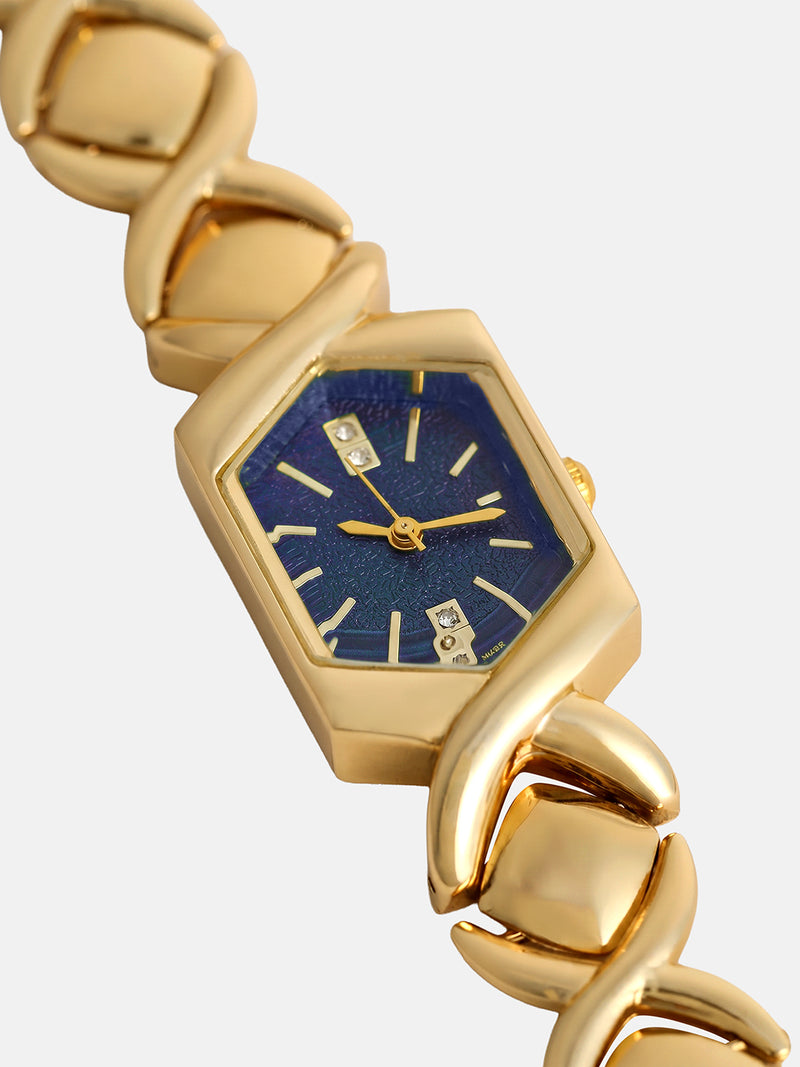 The Emerald Geometry Watch - Vintage Gold