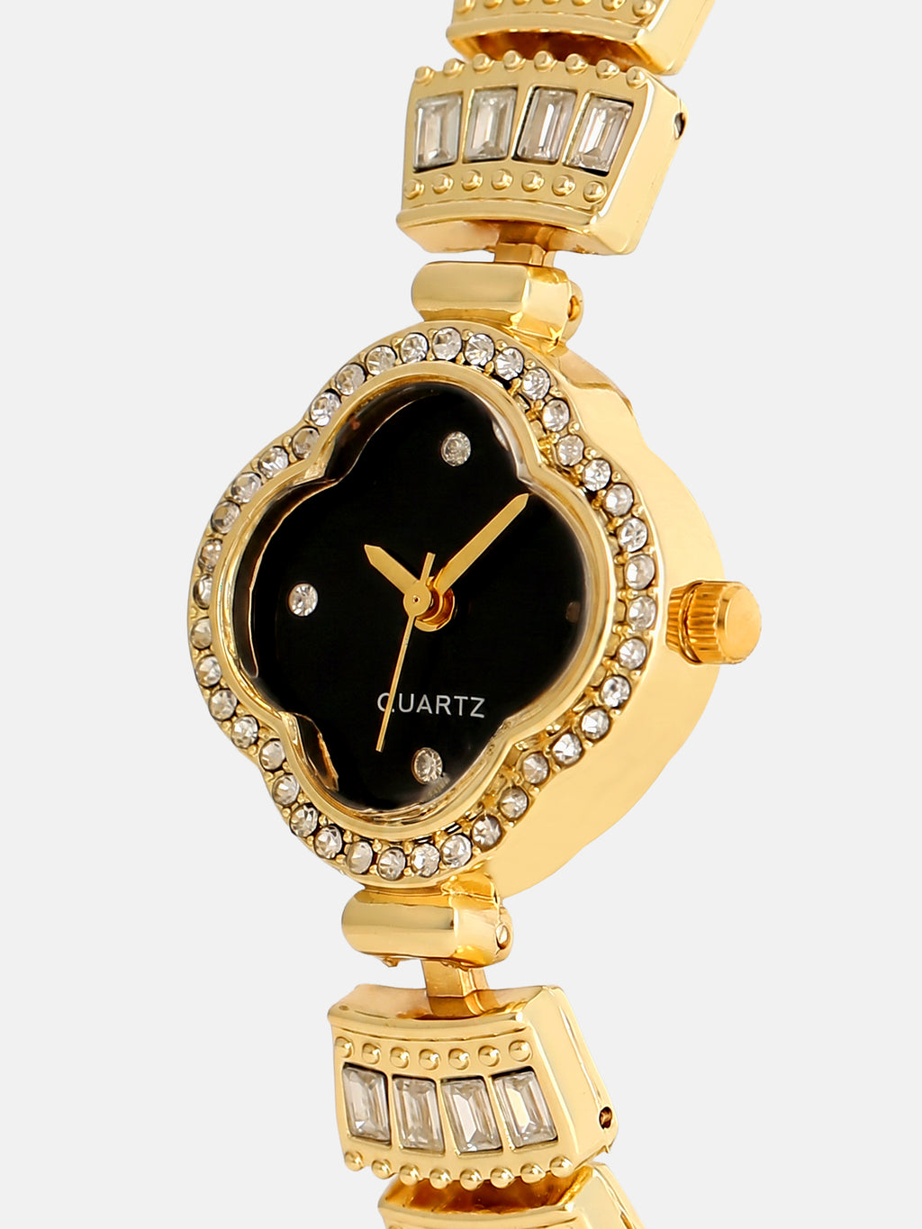 The Emerald Crystal Bracelet Watch - Gold