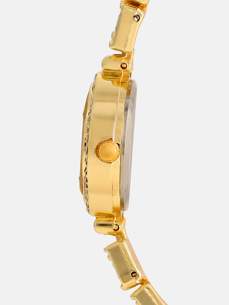 The Emerald Crystal Bracelet Watch - Gold