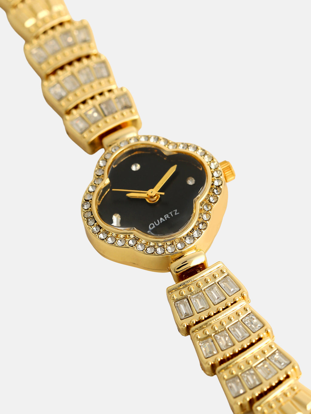 The Emerald Crystal Bracelet Watch - Gold