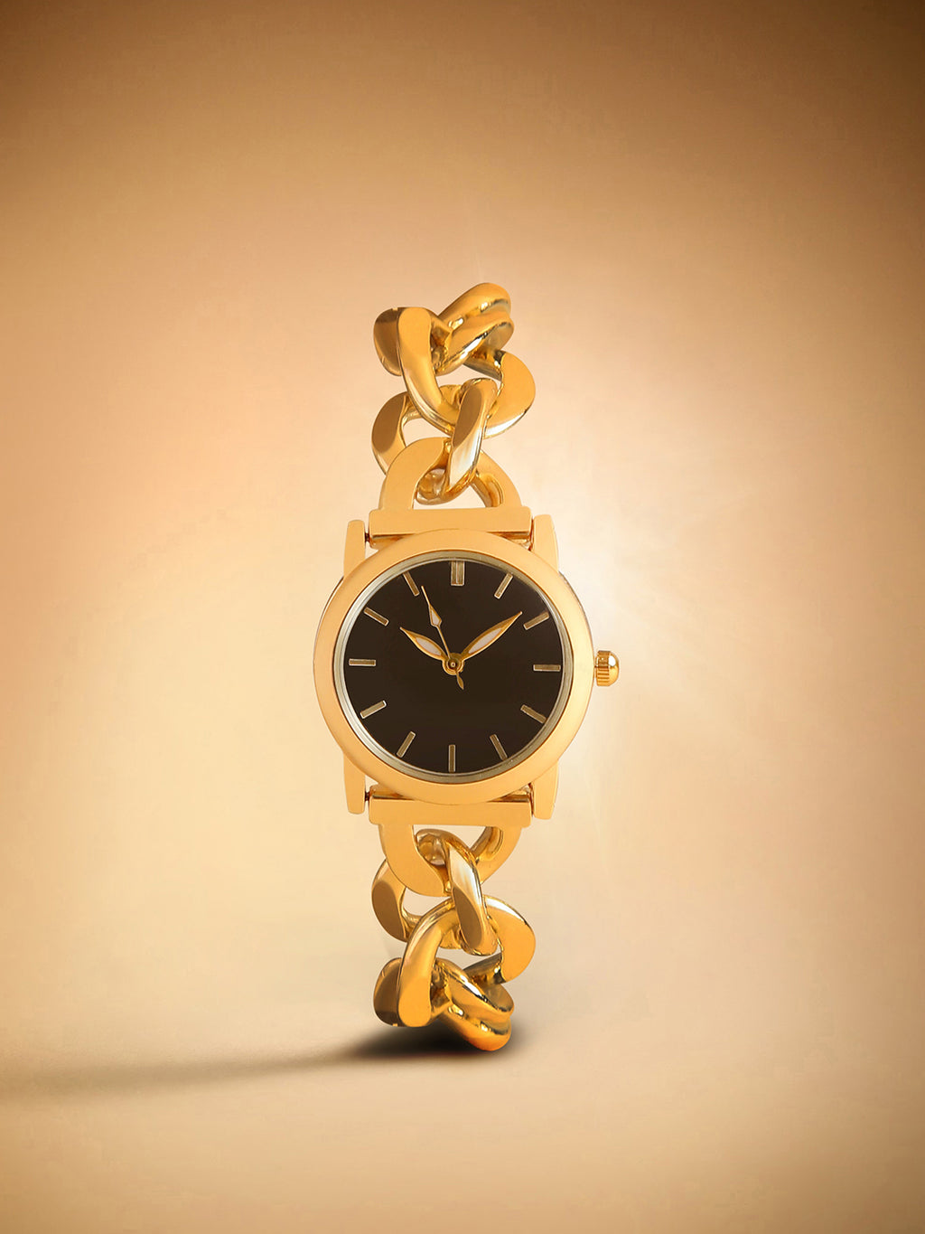 The Noir Classic Watch - Gold