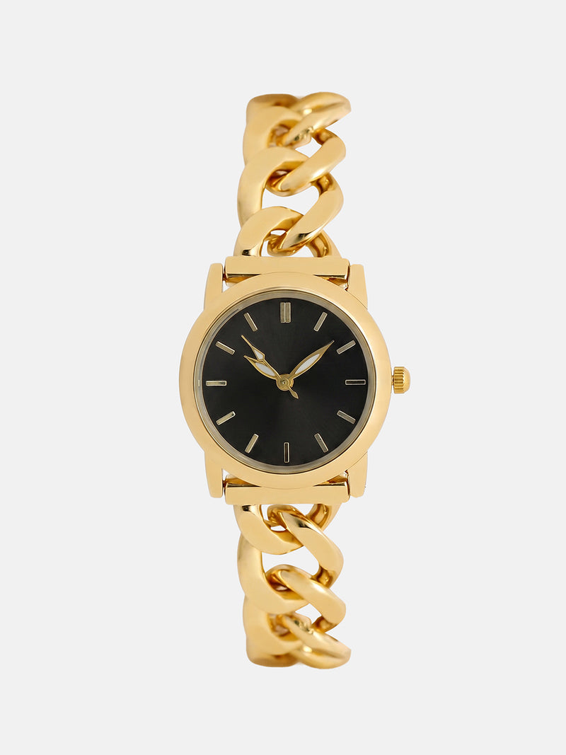 The Noir Classic Watch - Gold