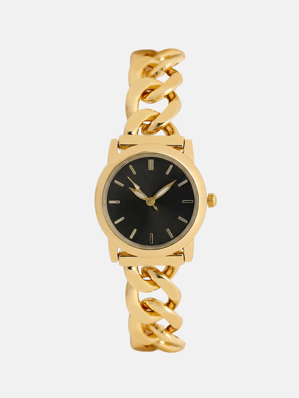 The Noir Classic Watch - Gold