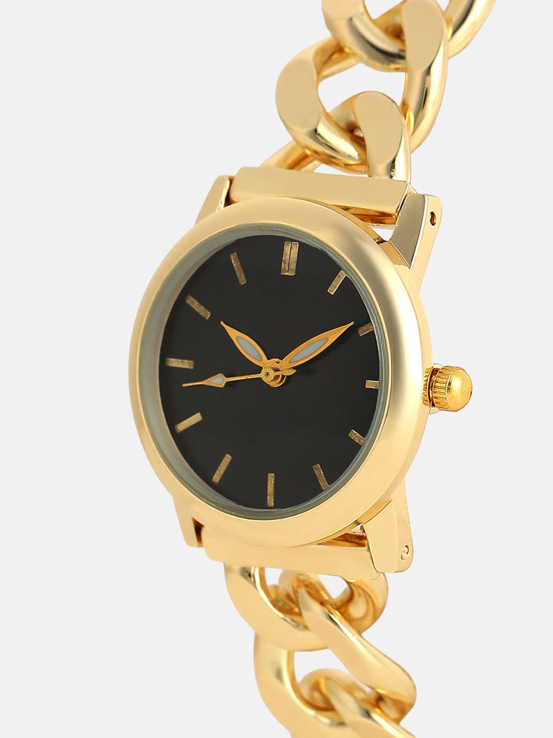 The Noir Classic Watch - Gold