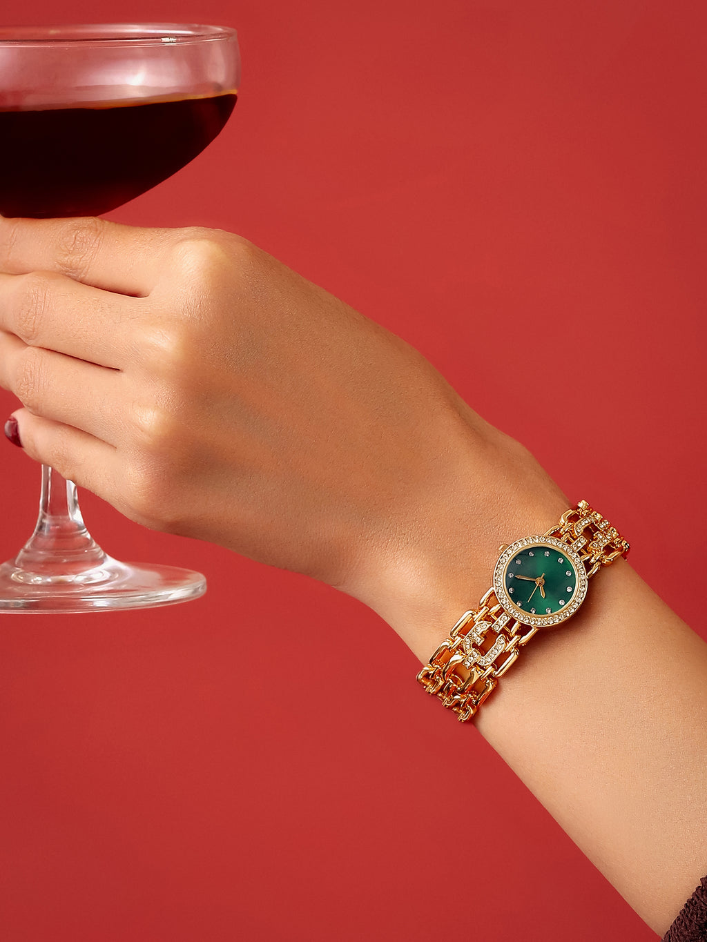 The Emerald Luxe Bracelet Watch - Gold