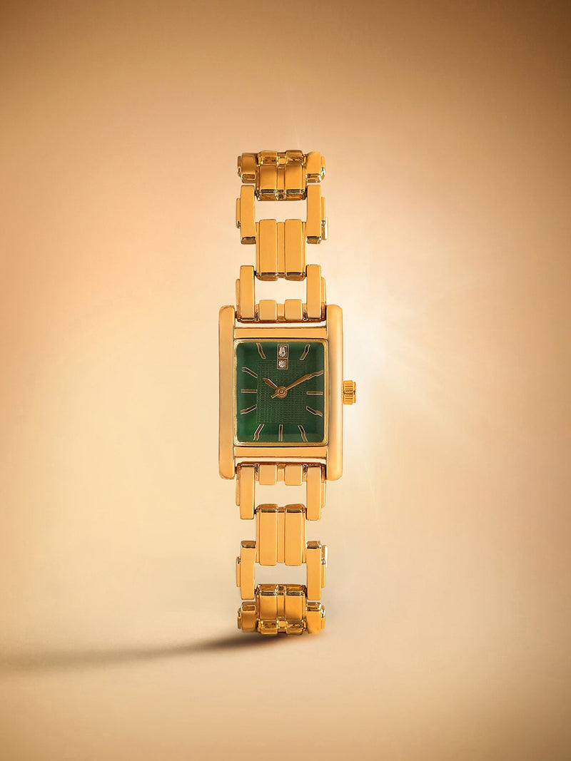 The Emerald Rectangle Watch - Royal Gold
