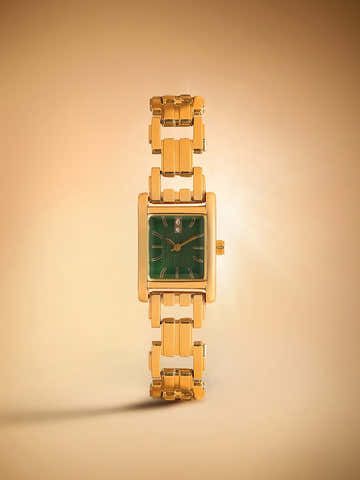 The Emerald Rectangle Watch - Royal Gold