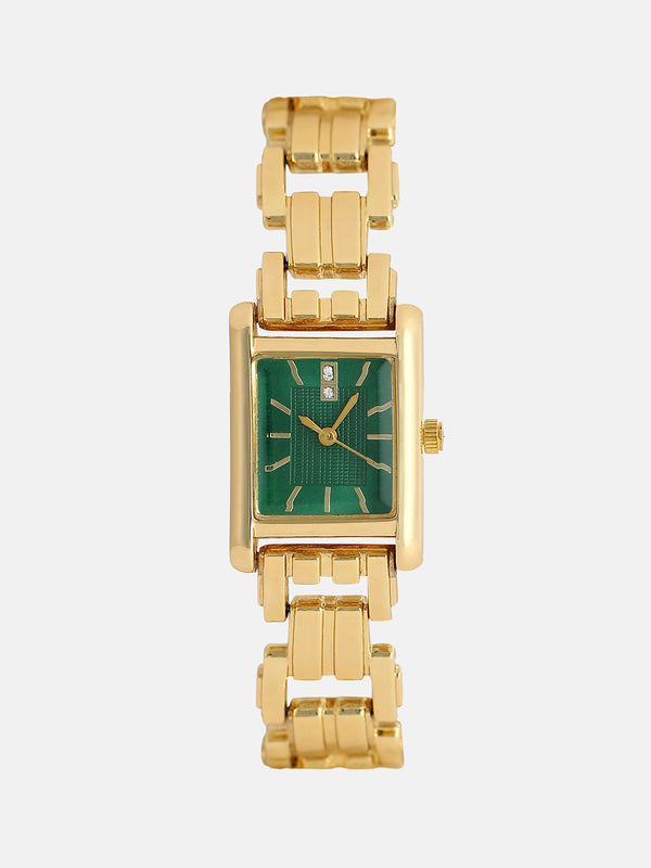 The Emerald Rectangle Watch - Royal Gold