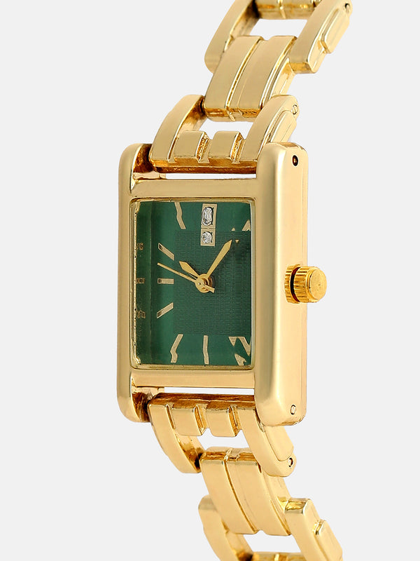 The Emerald Rectangle Watch - Royal Gold