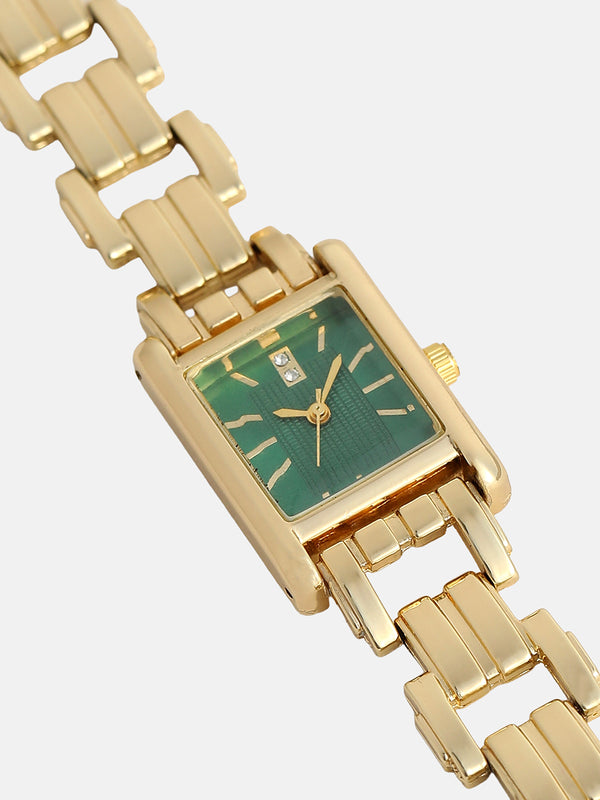 The Emerald Rectangle Watch - Royal Gold