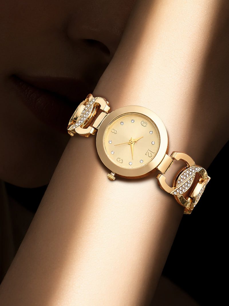 The Golden Radiance Crystal  Analog Watch