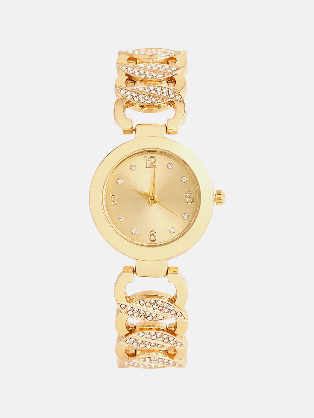 The Golden Radiance Crystal  Analog Watch