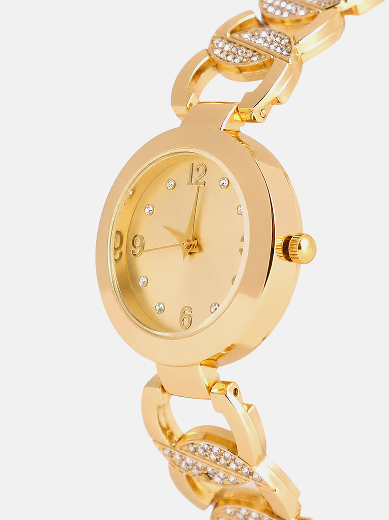 The Golden Radiance Crystal  Analog Watch