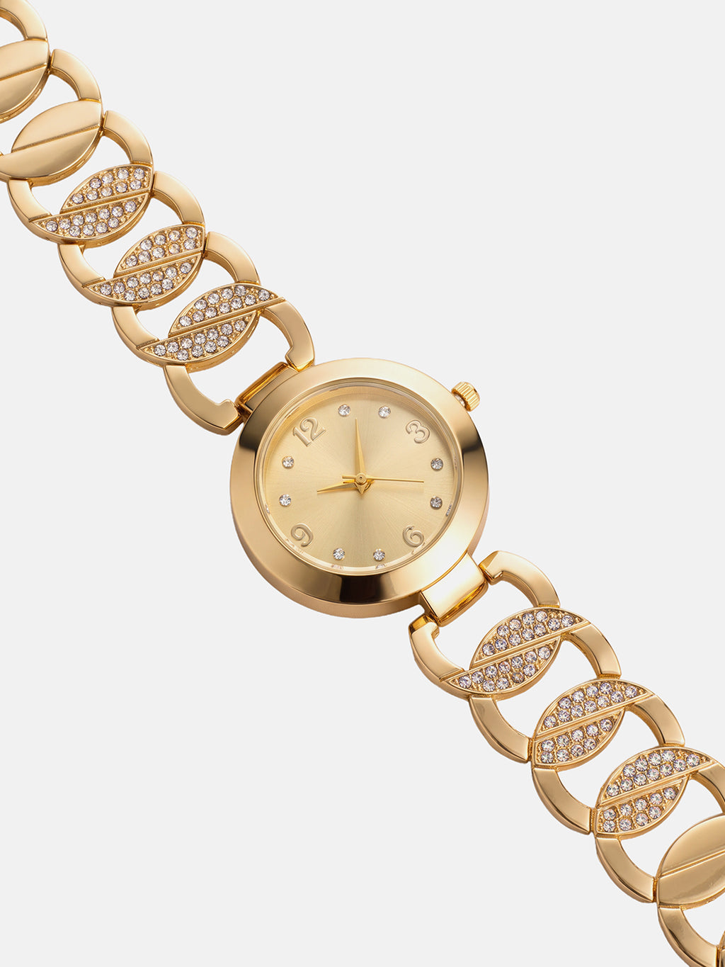 The Golden Radiance Crystal  Analog Watch