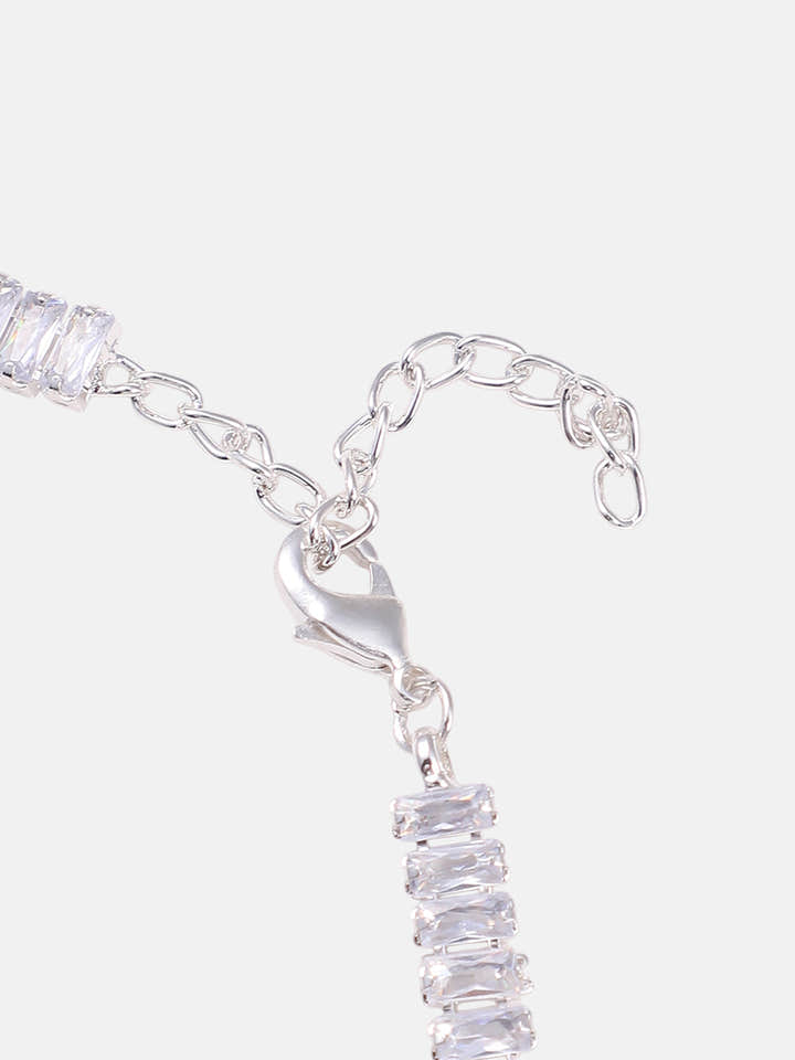 The Crystalized Wrap Round Watch  - Metallic Silver
