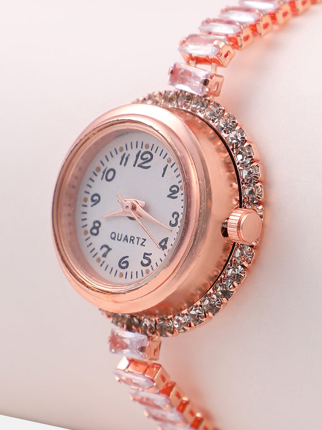 The Crystalized Wrap Round Watch - Rose Gold