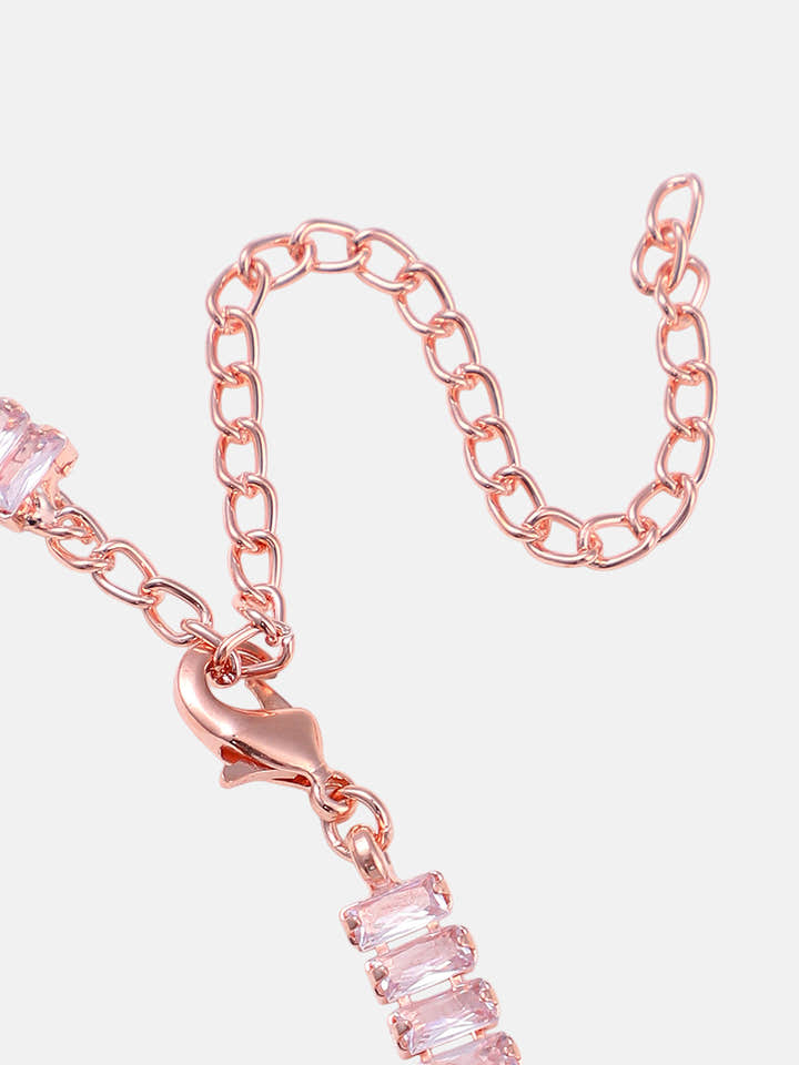 The Crystalized Wrap Round Watch - Rose Gold (Sapphire Blue Stone)