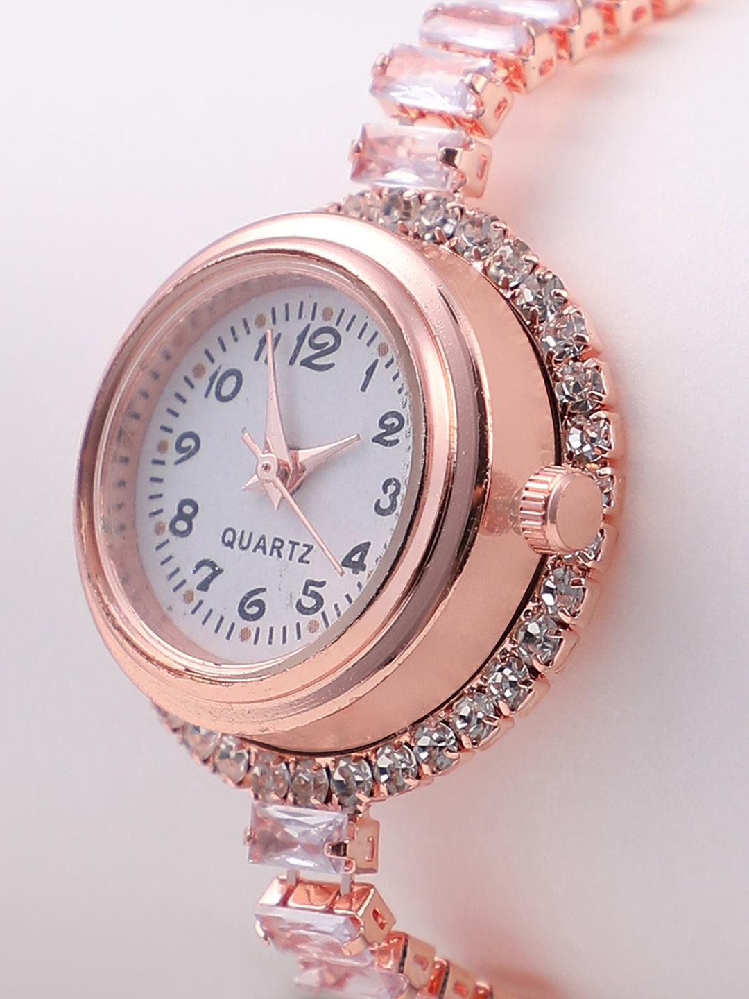 The Crystalized Wrap Round Watch - Rose Gold (Emerald Green Stone)