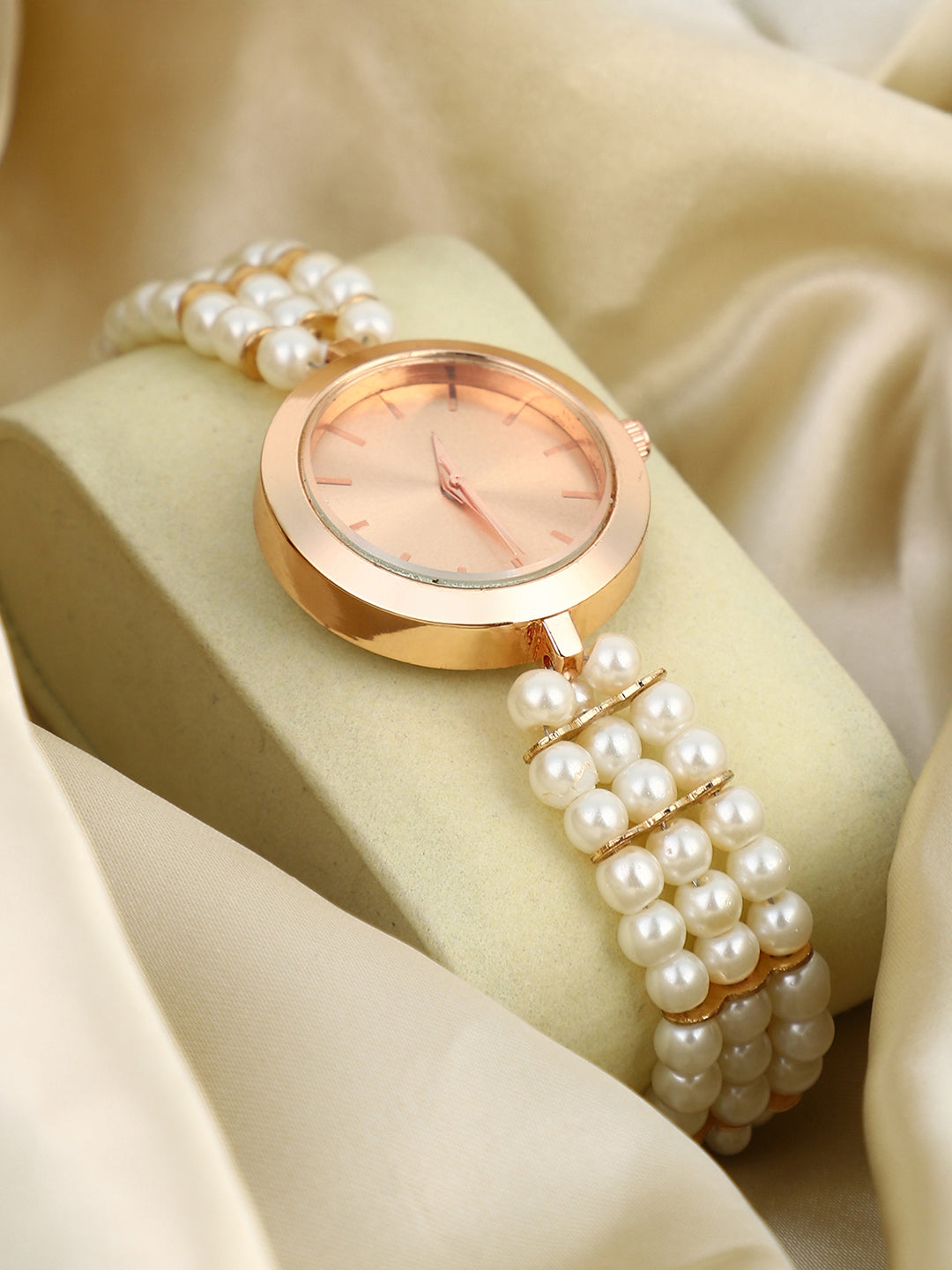 The Noor Round Watch - Pearl White