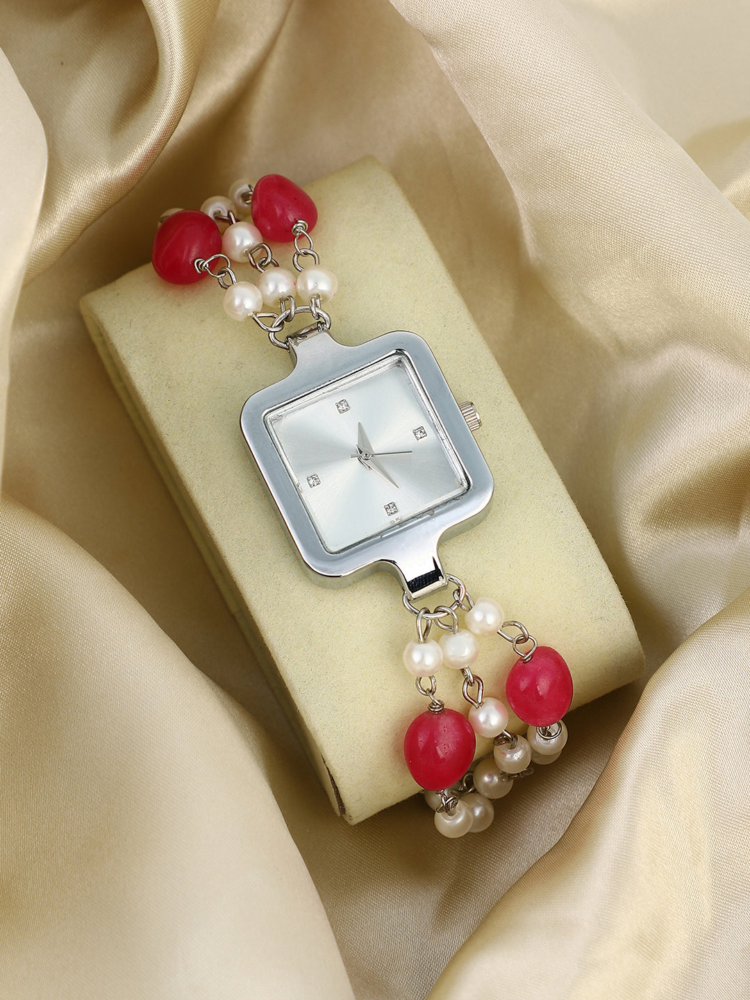 The Begum Square Watch - Ruby Red