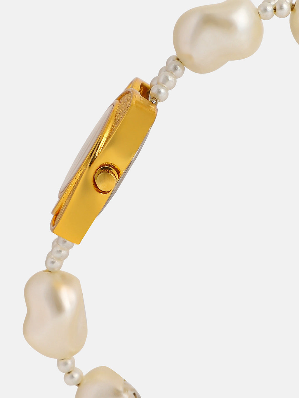 The Flora-Pearl Round Watch - Pearl White