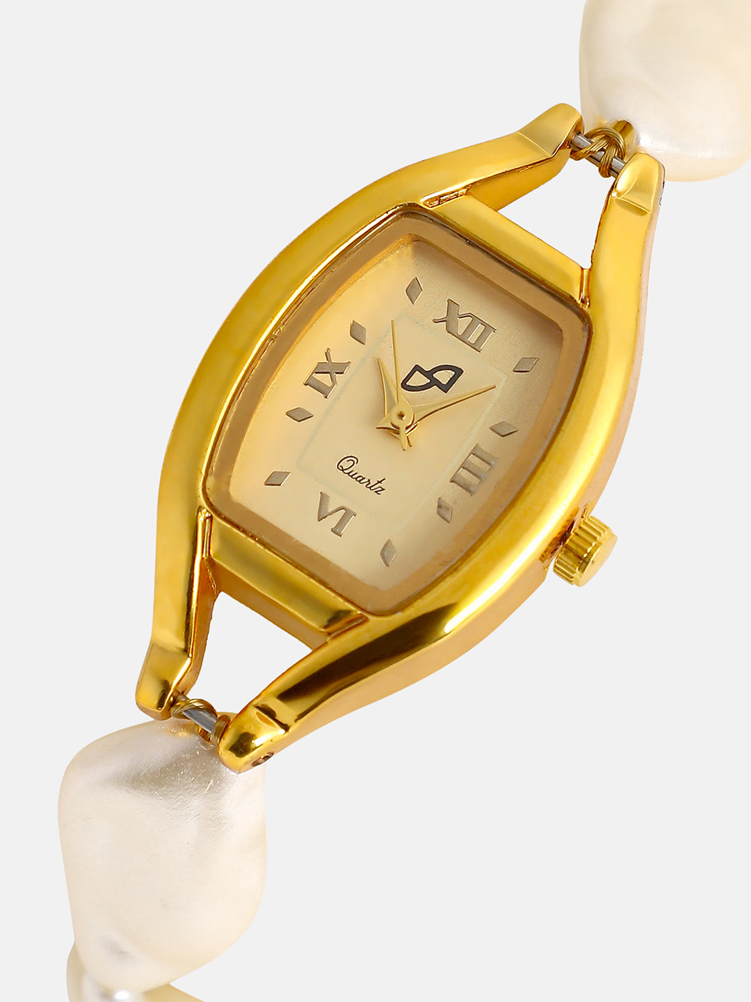 The Nona-Pearl Rectangle Watch - Pearl White