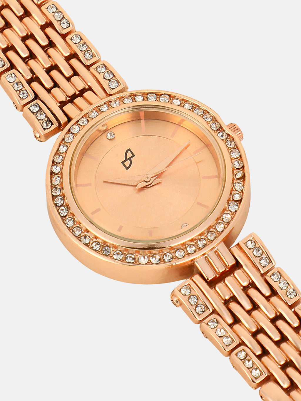 The Cristal-Orbit Round Watch - Rose Gold