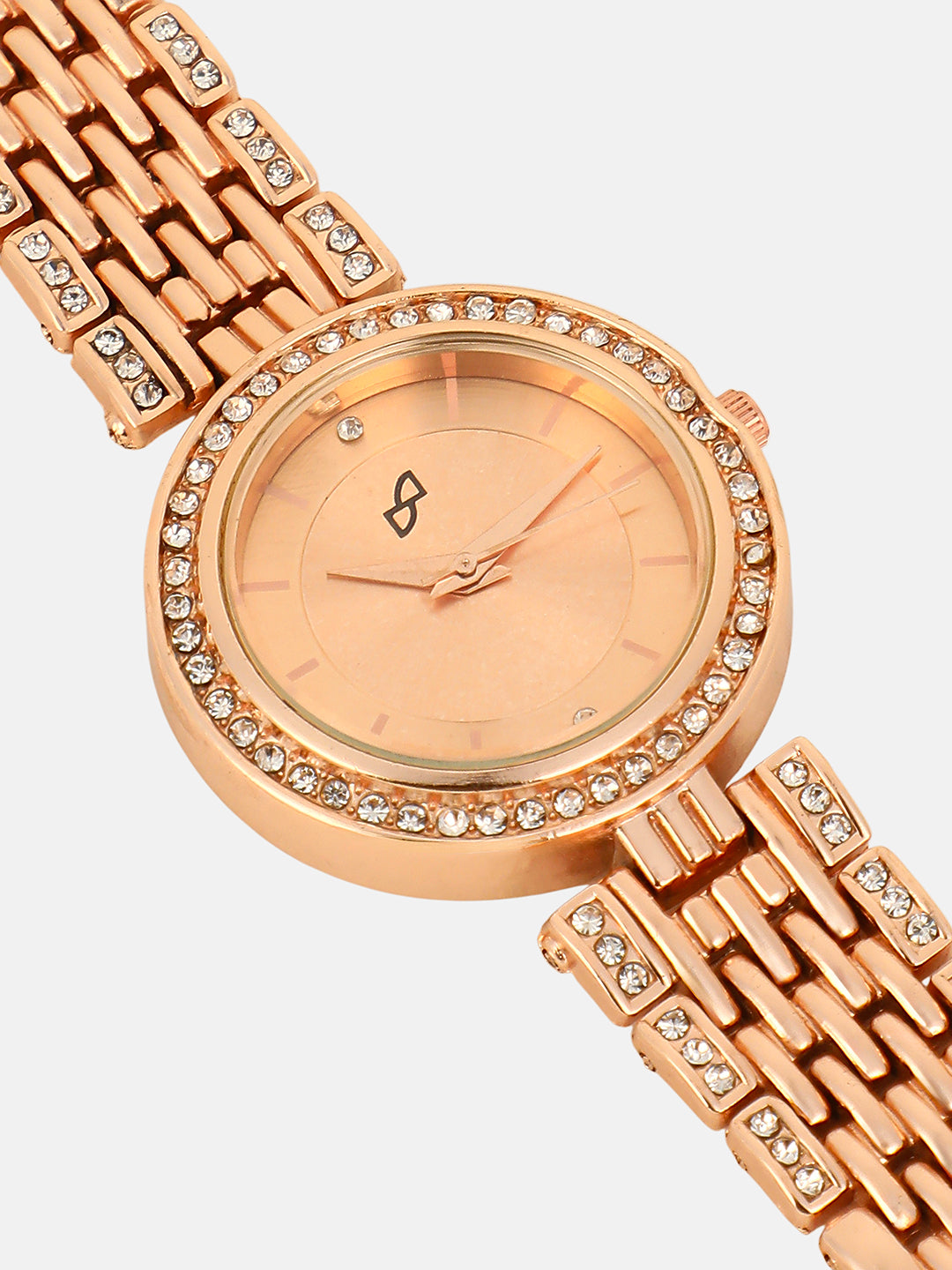 The Cristal-Orbit Round Watch - Rose Gold