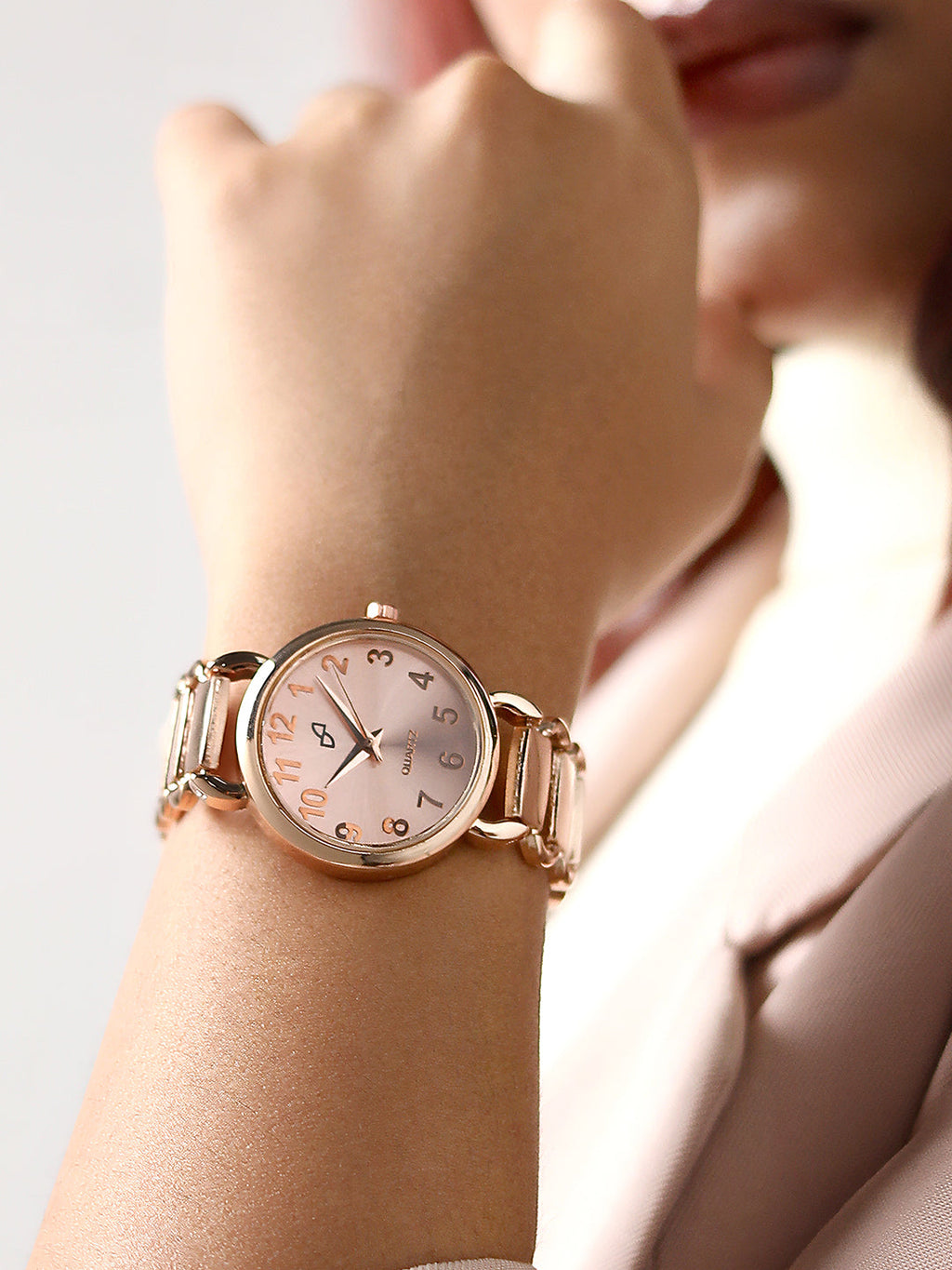 The Giorno-Orblink Round Watch - Rose Gold