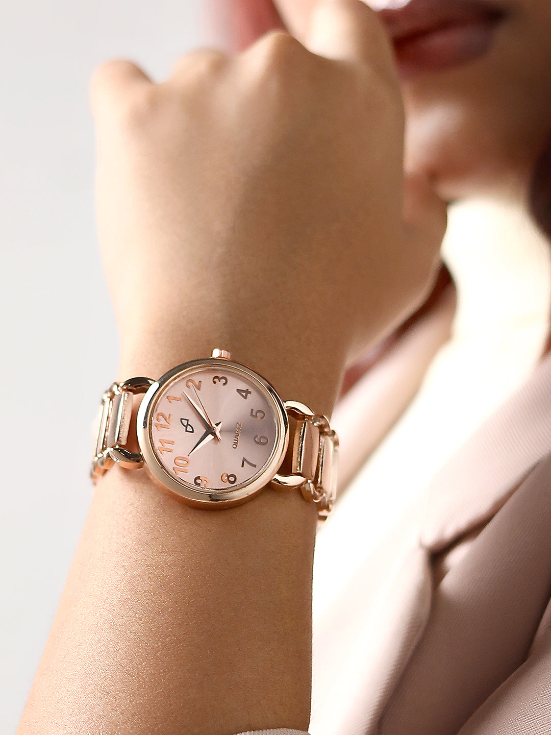 The Giorno-Orblink Round Watch - Rose Gold