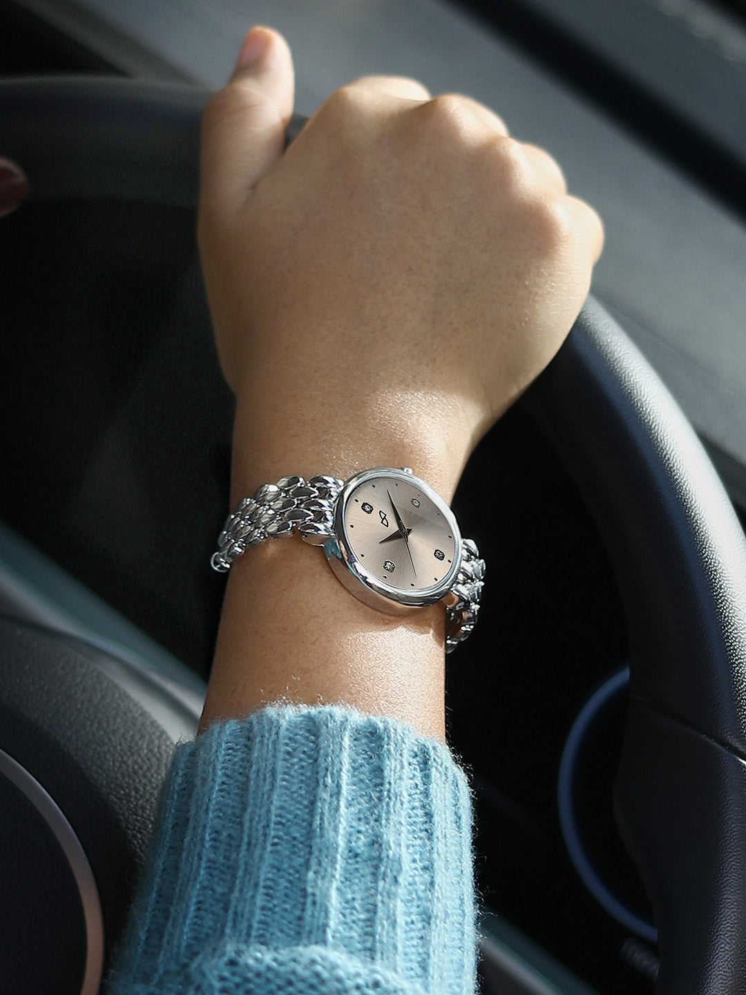 The Giorno-Venin Round Watch - Metallic Silver