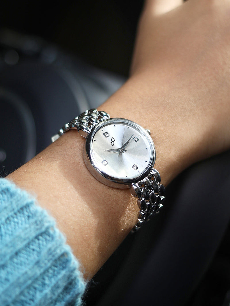 The Giorno-Venin Round Watch - Metallic Silver