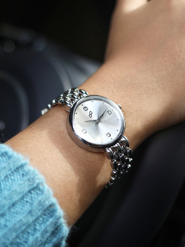 The Giorno-Venin Round Watch - Metallic Silver